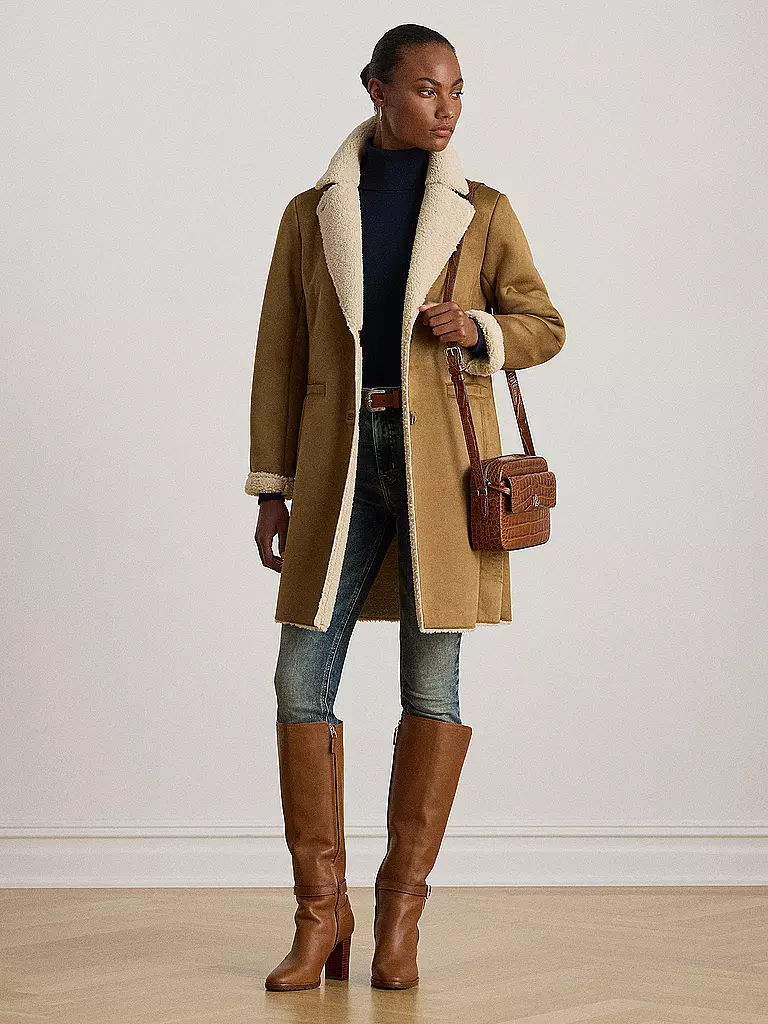 LAUREN RALPH LAUREN | Mantel in Felloptik | Camel