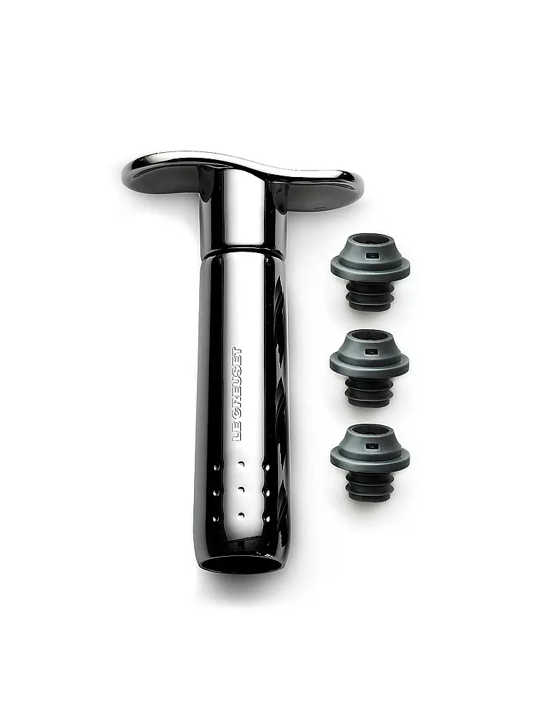 LE CREUSET | Bomba de vacío para vino "WA137B" (Metal negro) | Negro