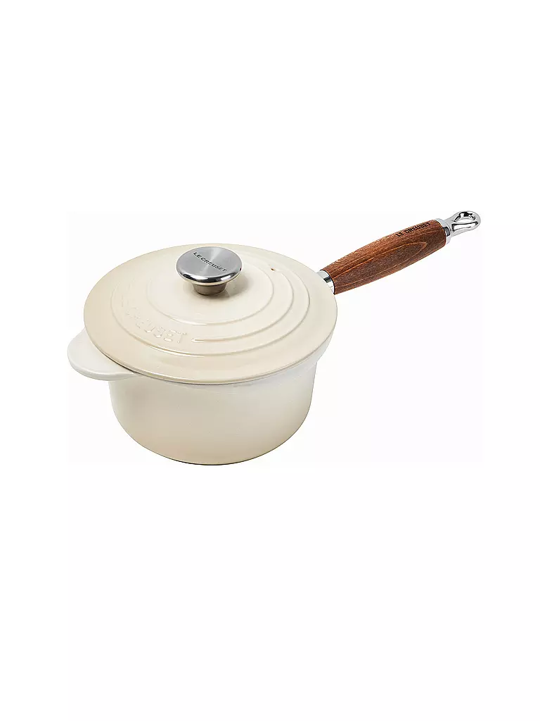 LE CREUSET | Cazo con mango de madera 18cm/1,8l Meringue | Crema
