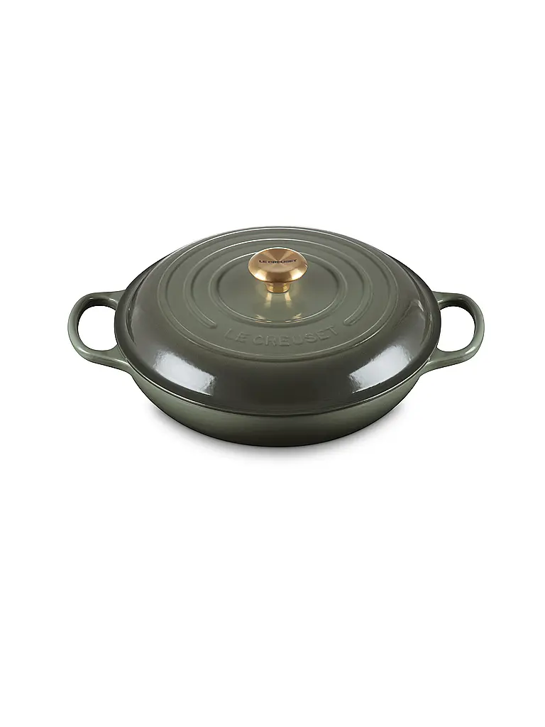 LE CREUSET | Cazuela Gourmet Profi 30cm/3,5l SIGNATURE Tomillo | dunkelgrün