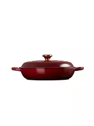 LE CREUSET | Cazuela Gourmet Profi de 30 cm/3,5 l SIGNATURE Sea Salt | Rojo oscuro
