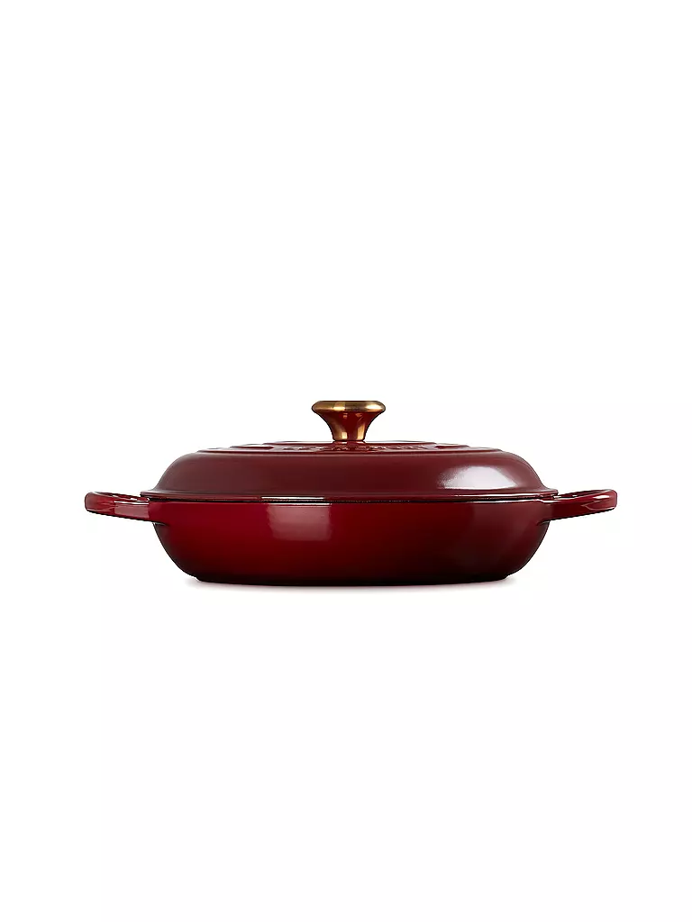 LE CREUSET | Cazuela Gourmet SIGNATURE 30cm/3,2l Garnet | Rojo oscuro