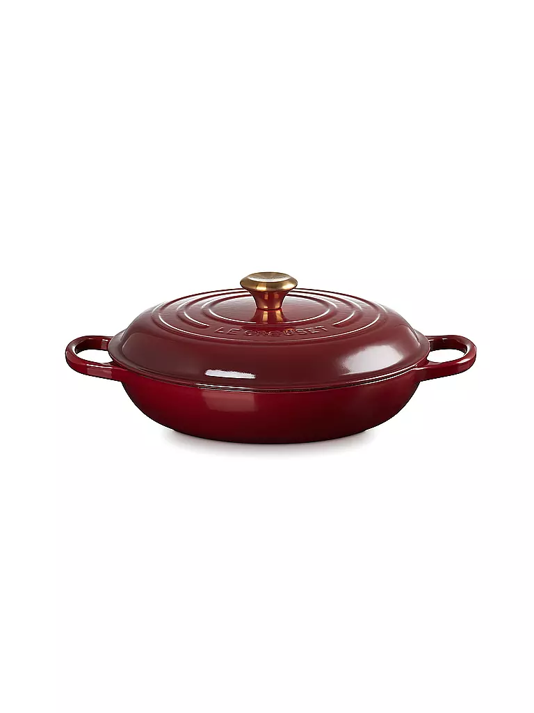 LE CREUSET | Cazuela Gourmet SIGNATURE 30cm/3,2l Garnet | Rojo oscuro