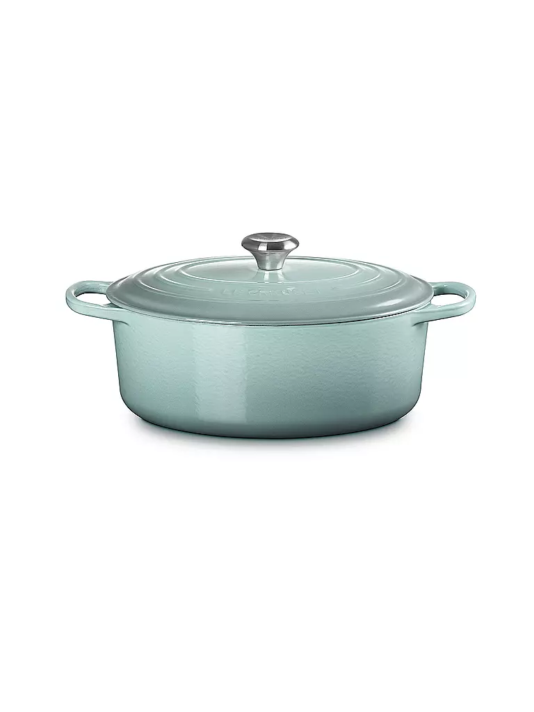 LE CREUSET | Cocotte oval SIGNATURE 31cm 6,3l Sea Salt | hellgrau