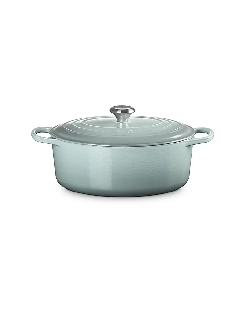 LE CREUSET | Cocotte oval SIGNATURE 33cm/7,5l Sea Salt | hellgrau