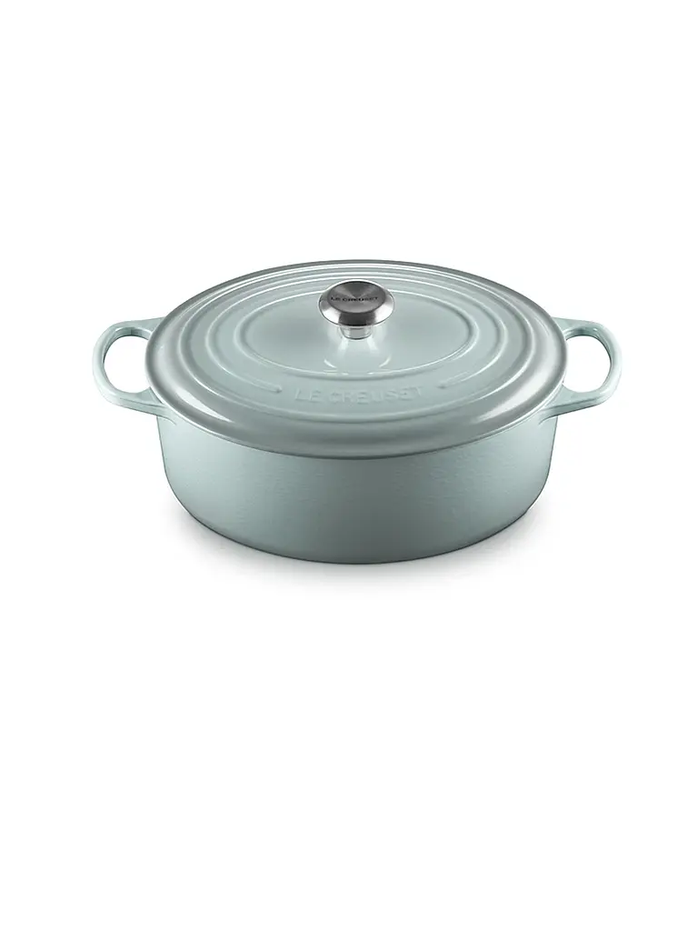 LE CREUSET | Cocotte oval SIGNATURE 33cm/7,5l Sea Salt | hellgrau