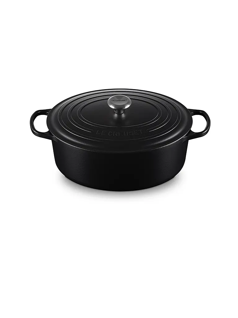 LE CREUSET | Cocotte ovalada SIGNATURE 33cm/7,5l Negro | schwarz
