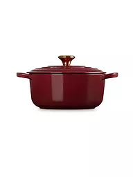 LE CREUSET | Cazuela redonda "Signature" 20cm 4,2l (Negro) | Rojo oscuro