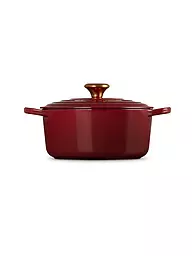 LE CREUSET | Bräter rund "Signature" 24cm/4,2l (Rojo Horno) | Rojo oscuro