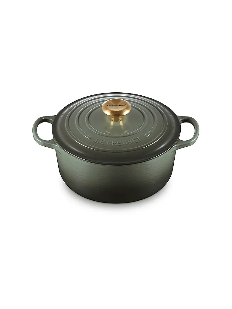 LE CREUSET | Cocotte redonda SIGNATURE de 24 cm/4,2 l | Verde oscuro