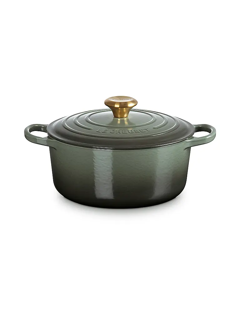LE CREUSET | Cocotte redonda SIGNATURE de 24 cm/4,2 l | Verde oscuro