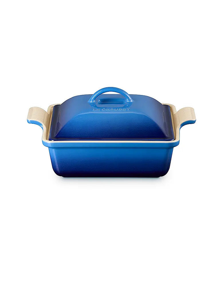 LE CREUSET | Fuente cuadrada con tapa 23cm/2,4l TRADITION Azure | Azul