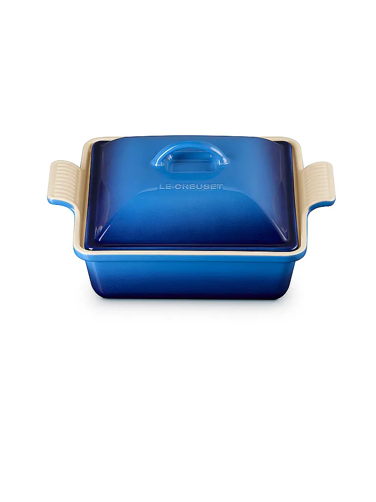 LE CREUSET | Fuente cuadrada con tapa 23cm/2,4l TRADITION Azure | Azul