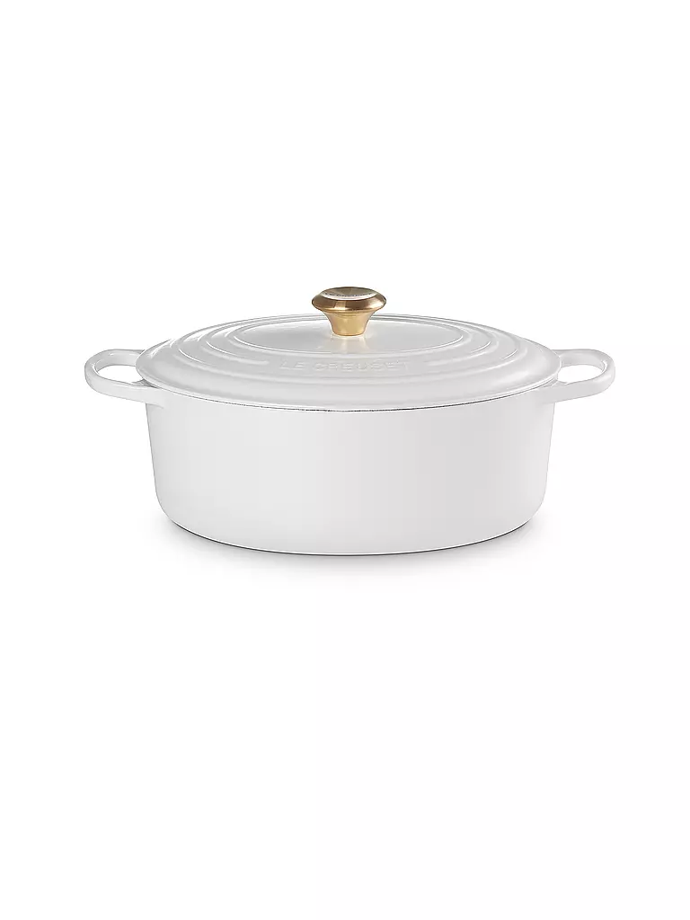 LE CREUSET | Ovaler Bräter aus Gusseisen Signature 31cm 6,3l White | Blanco