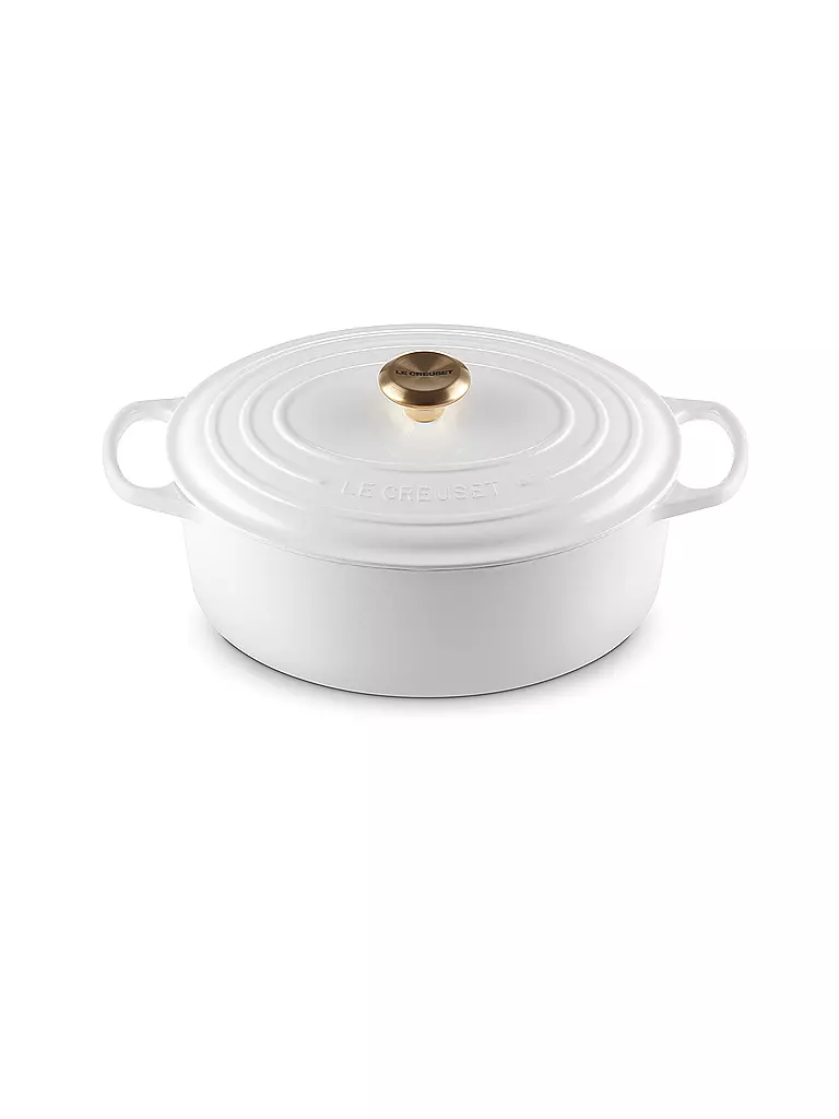 LE CREUSET | Ovaler Bräter aus Gusseisen Signature 31cm 6,3l White | Blanco