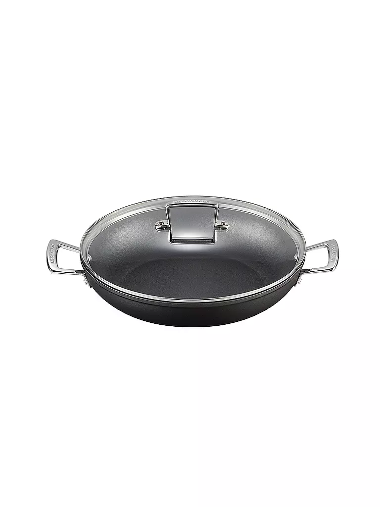 LE CREUSET | Sartén profesional antiadherente de aluminio con tapa de cristal 30cm Negro | schwarz