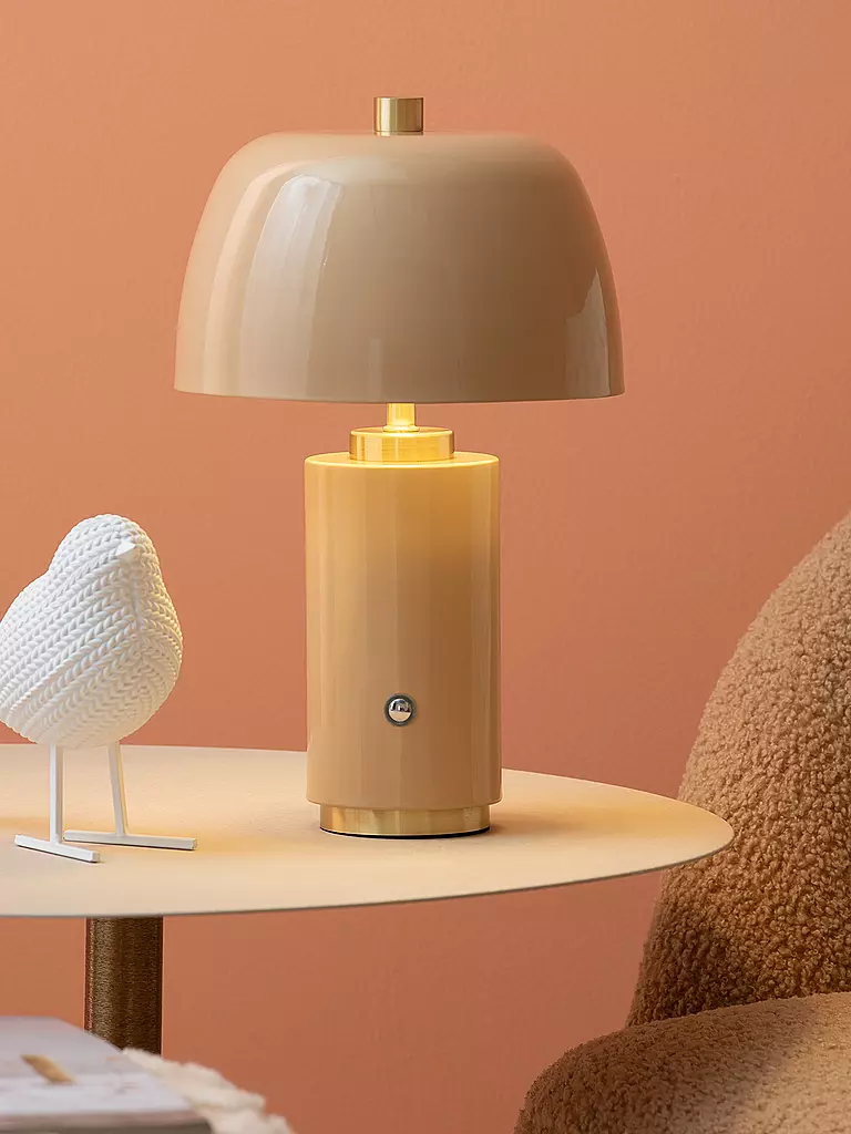 LEITMOTIV | Lámpara de mesa LED FREYA Iron Soft Brown | Marrón claro