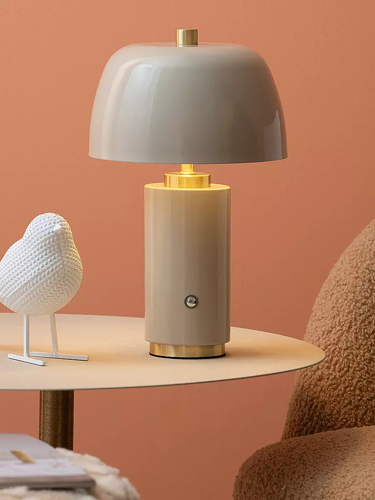 LEITMOTIV | Lámpara de mesa LED FREYA Iron Warm Grey | Gris claro