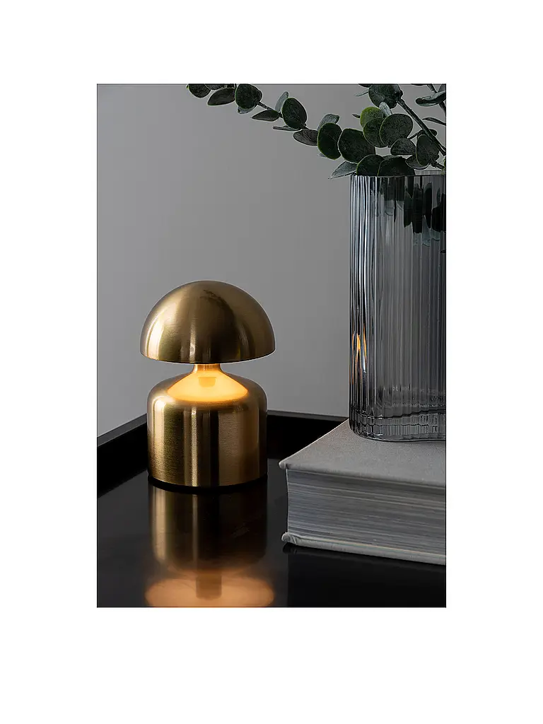 LEITMOTIV | Lámpara de mesa LED IMPETU Oro Cepillado | Oro