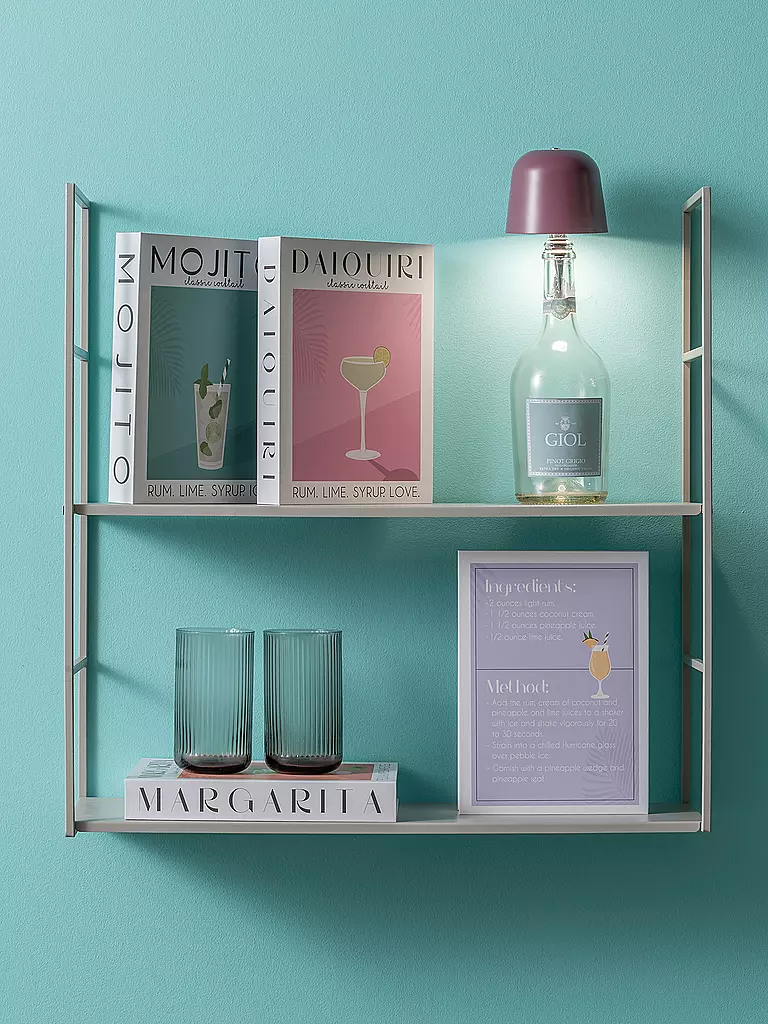 LEITMOTIV | Lámpara LED para botella CONE HAT Dark Mauve | Baya