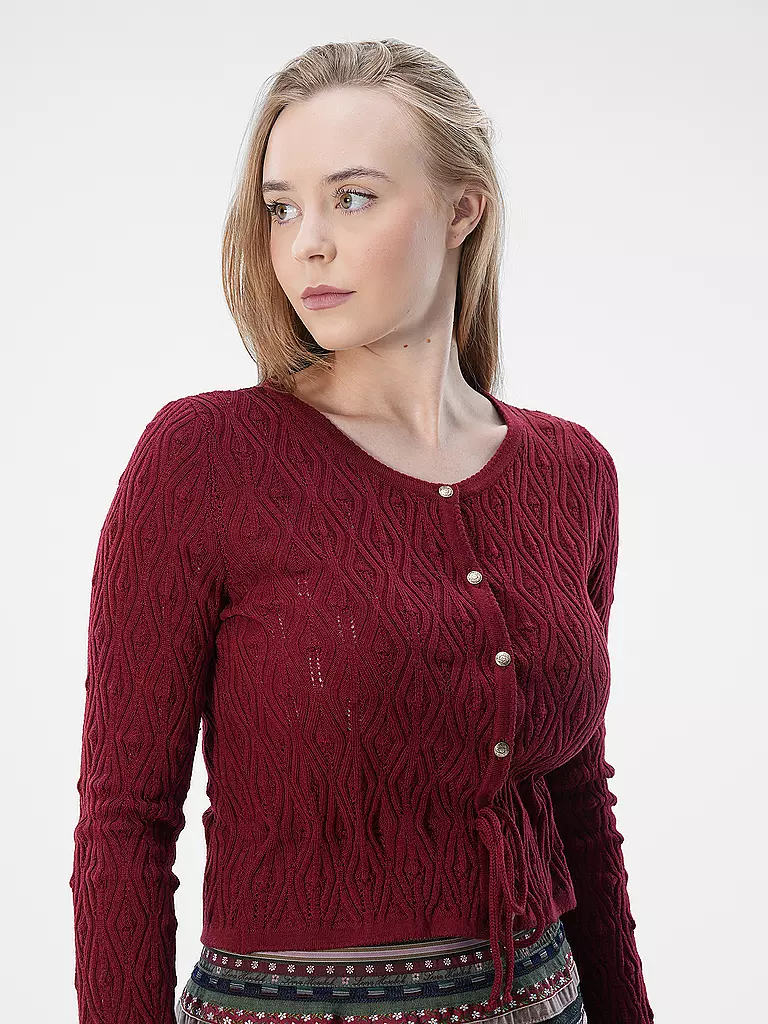 LENA HOSCHEK | Strickjacke RESI | Rojo oscuro