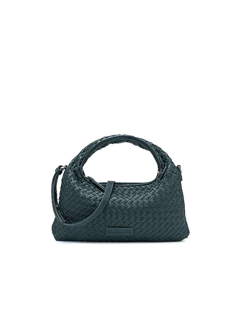 Bolso de cuero - Bolso de mano SADIE GRANDE WEAVE SILKY verde oscuro