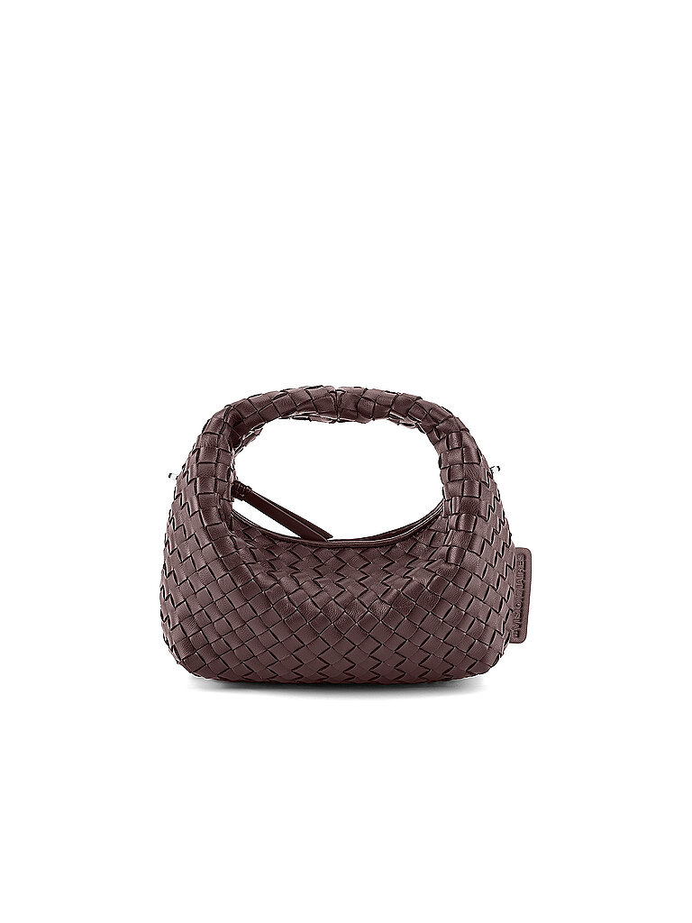 Les Visionnaires Bolso de cuero - Mini Bolso GRETA MICRO WEAVE SILKY rojo oscuro