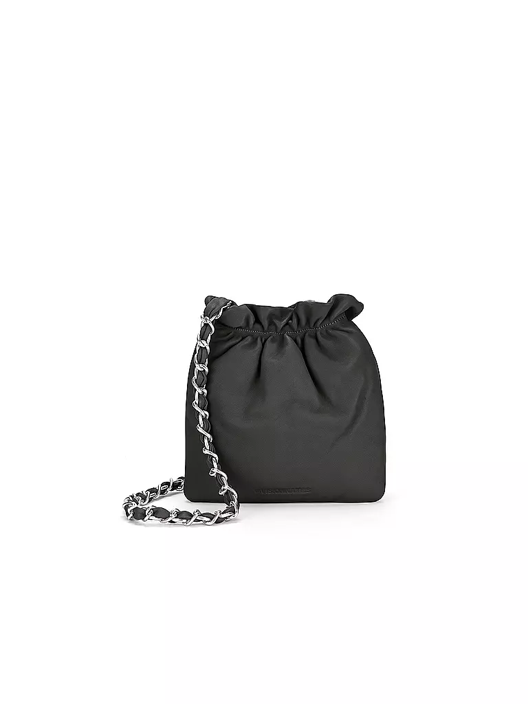 LES VISIONNAIRES | Bolso de cuero - Bolso bombonera LILOU SILKY | Negro