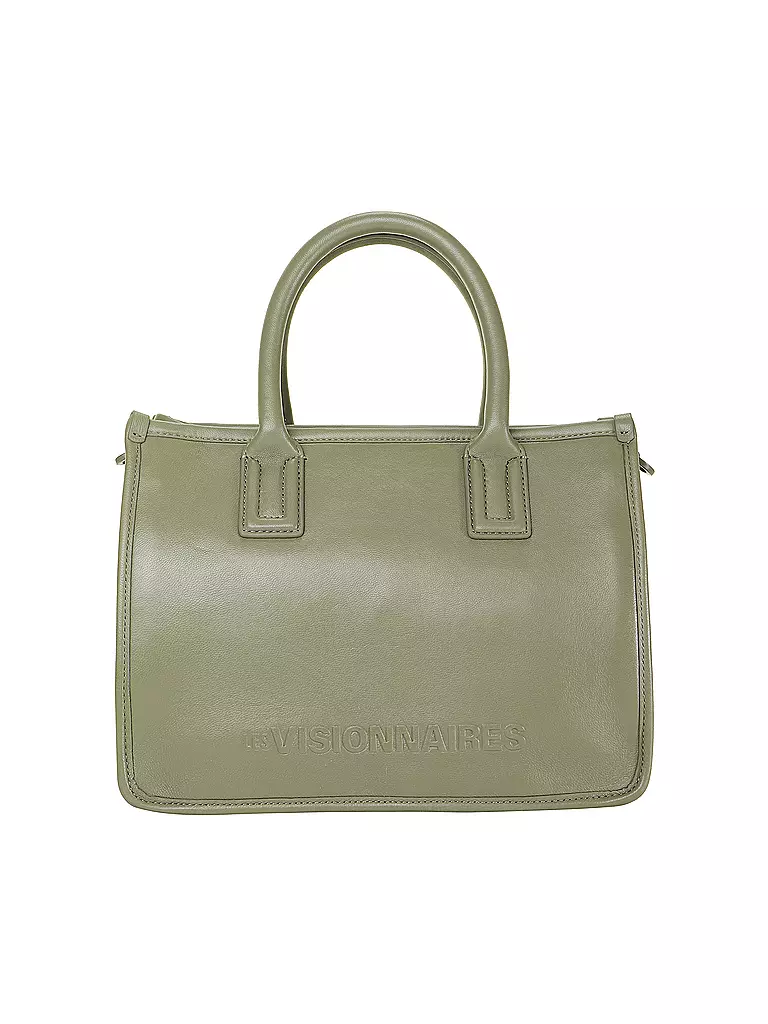 LES VISIONNAIRES | Bolso de cuero - Bolso tote LENA SILKY | Oliva