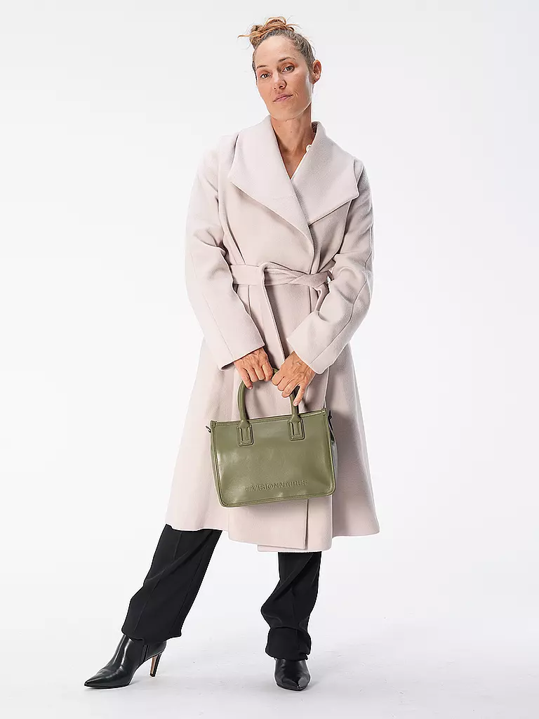 LES VISIONNAIRES | Bolso de cuero - Bolso tote LENA SILKY | Oliva
