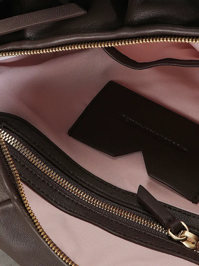 LES VISIONNAIRES | Bolso de cuero - Hobo GRETA ESSENTIAL SILKY | Marrón