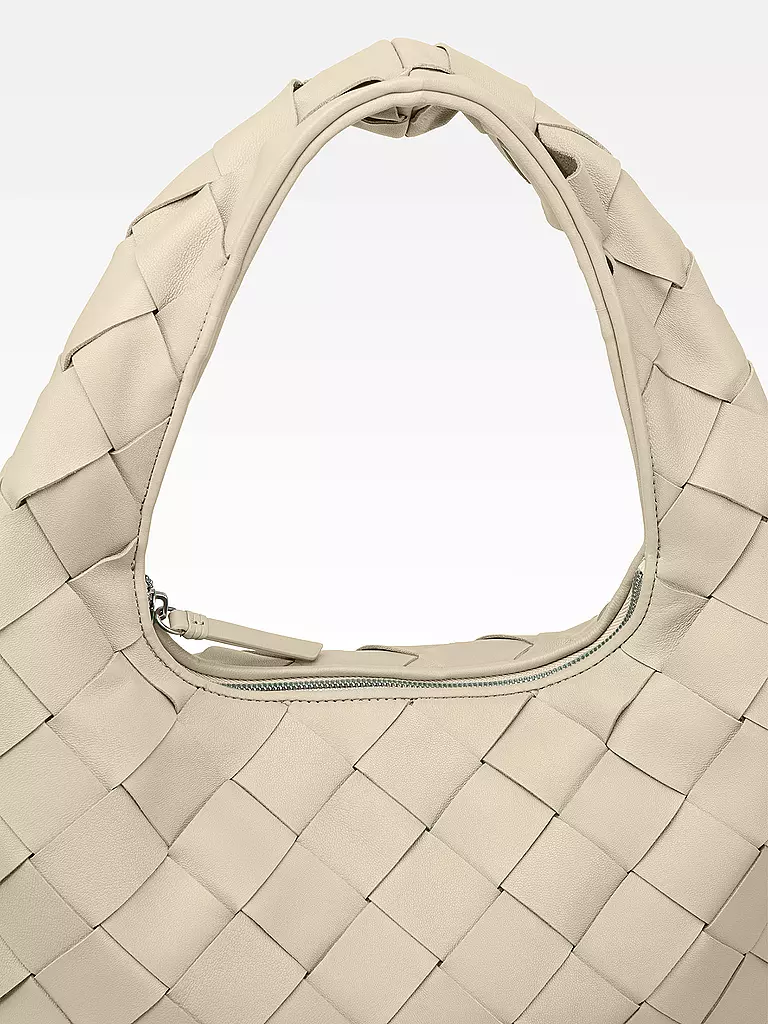 LES VISIONNAIRES | Ledertasche - Hobo JADE WEAVE | Blanco
