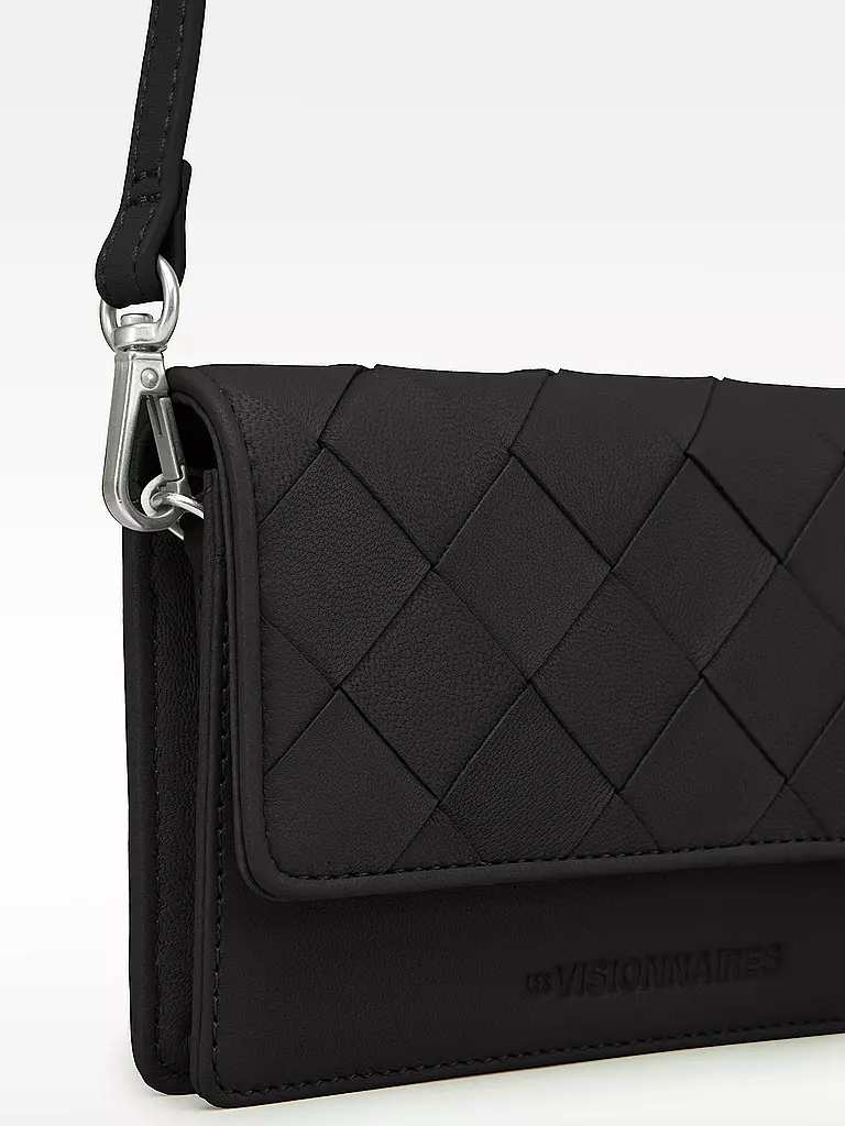 LES VISIONNAIRES | Ledertasche - Mini Bag BRIT WEAVE | Negro