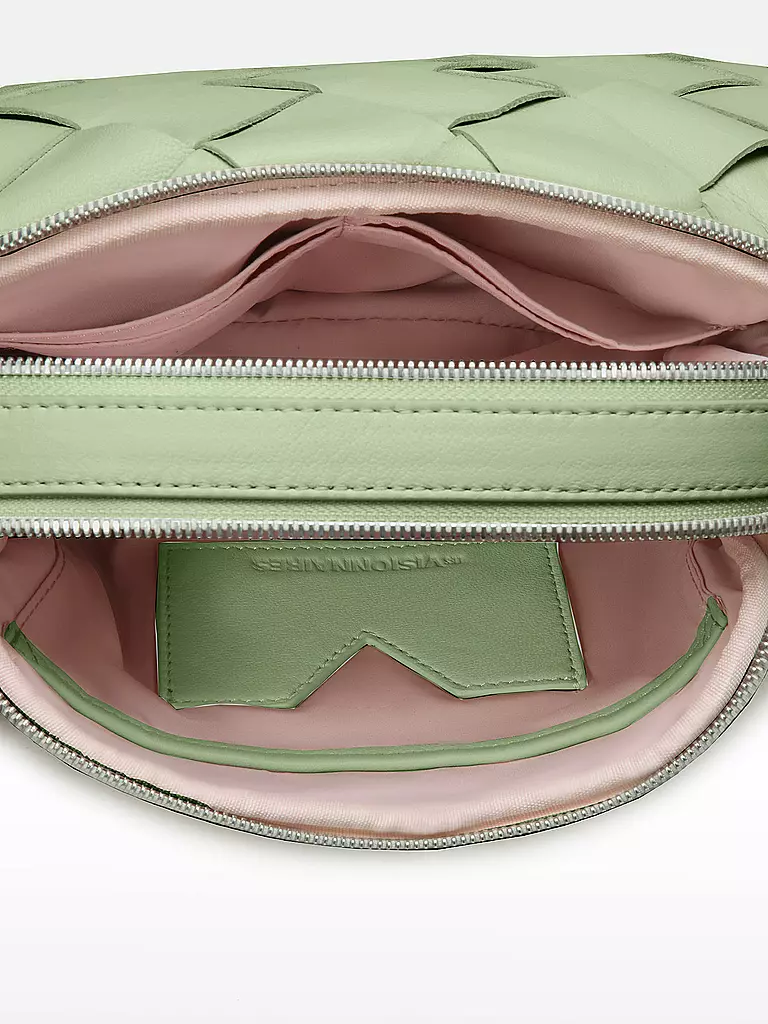 LES VISIONNAIRES | Ledertasche - Mini Bag EMILY WEAVE | Verde