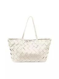 LES VISIONNAIRES | Ledertasche - Shopper ODILE WEAVE | Blanco