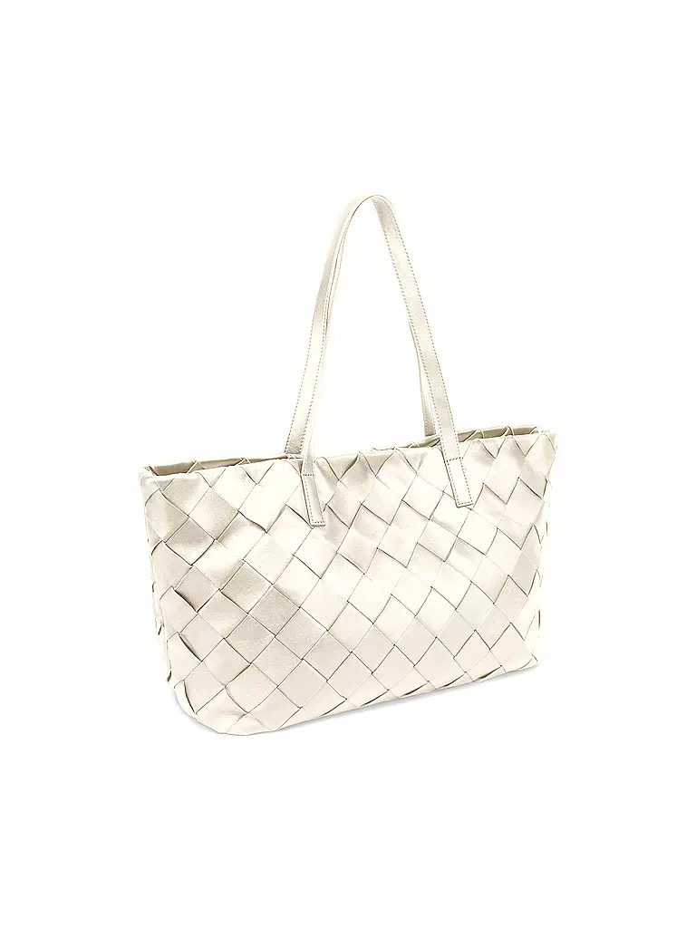 LES VISIONNAIRES | Ledertasche - Shopper ODILE WEAVE | Blanco