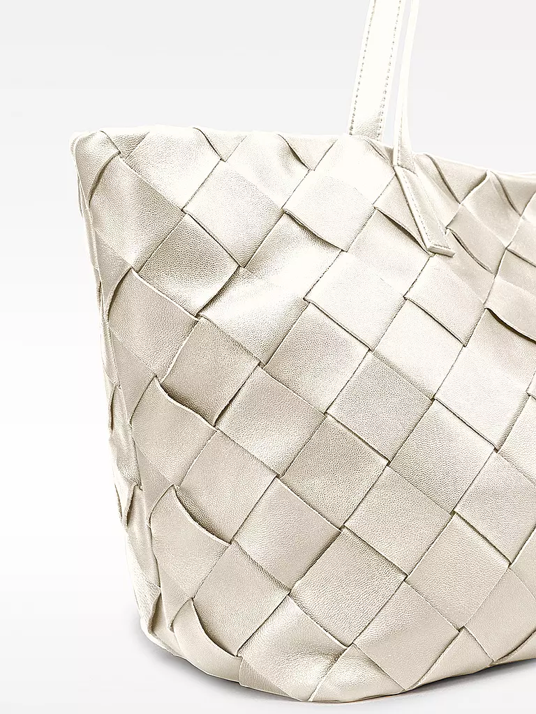 LES VISIONNAIRES | Ledertasche - Shopper ODILE WEAVE | Blanco