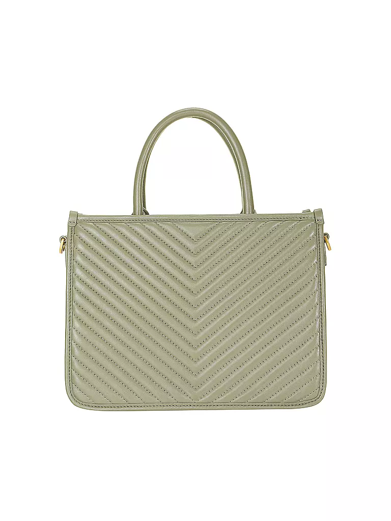 LES VISIONNAIRES | Ledertasche - Tot Bag LENA QUILTING | Verde oscuro
