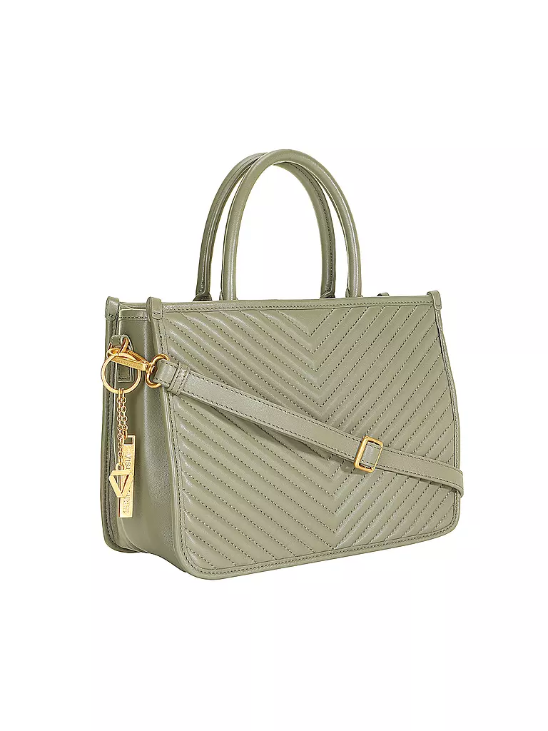 LES VISIONNAIRES | Ledertasche - Tot Bag LENA QUILTING | Verde oscuro