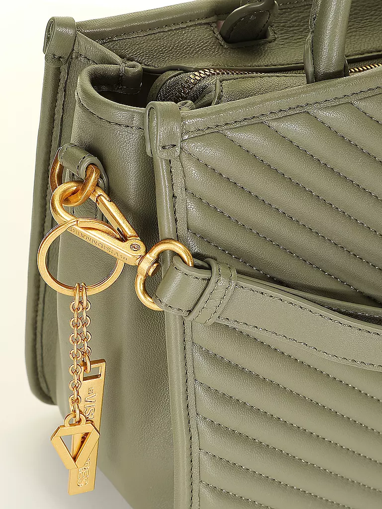 LES VISIONNAIRES | Ledertasche - Tot Bag LENA QUILTING | Verde oscuro