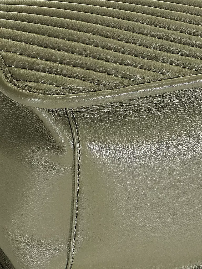 LES VISIONNAIRES | Ledertasche - Tot Bag LENA QUILTING | Verde oscuro