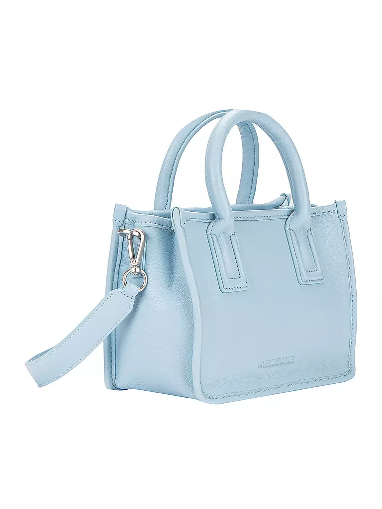 LES VISIONNAIRES | Ledertasche - Tote Bag LENI SILKY Small | Azul claro