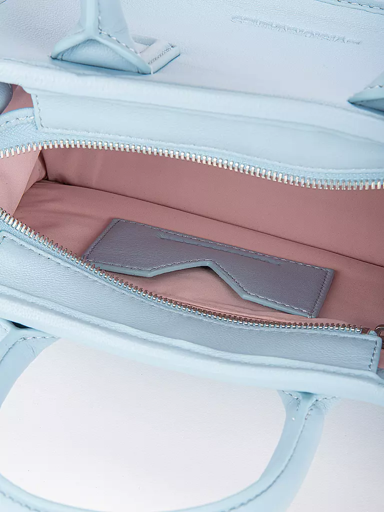 LES VISIONNAIRES | Ledertasche - Tote Bag LENI SILKY Small | Azul claro