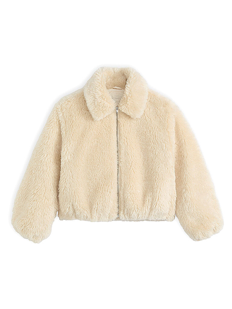 Chaqueta con aspecto de piel beige M