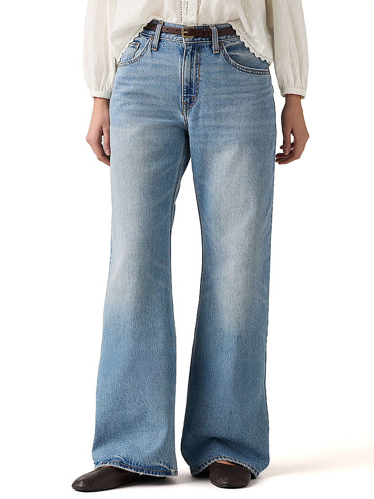 Jeans de pierna ancha corte bota holgado azul claro 26/L31