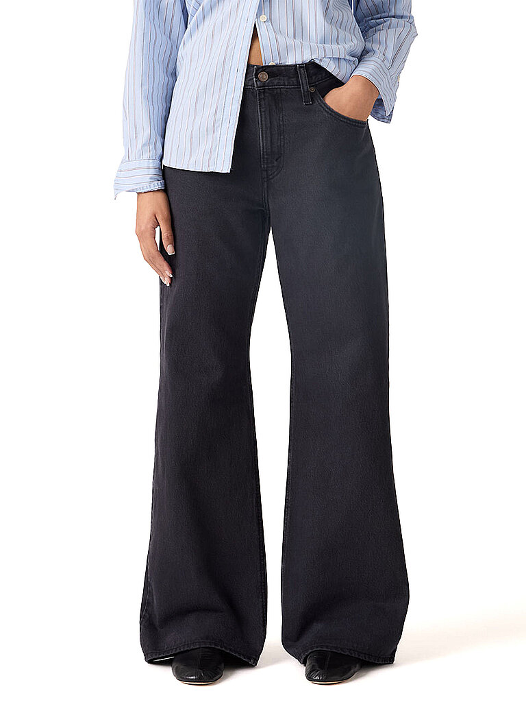 Jeans de pierna ancha corte bota holgado negro 29/L29