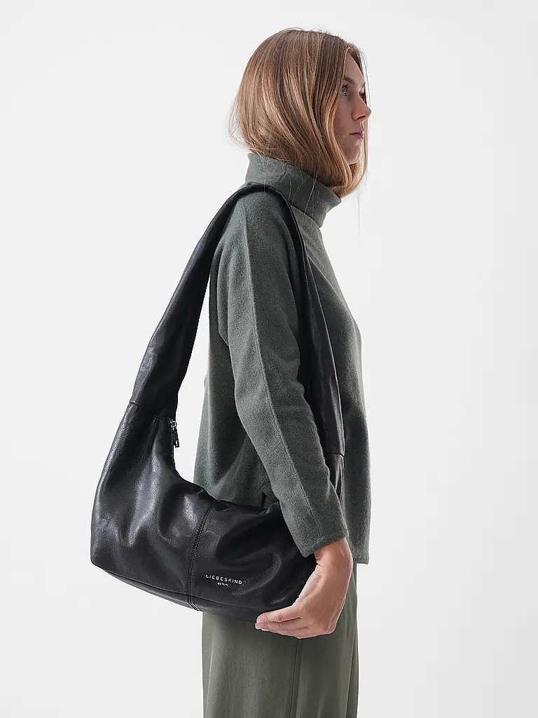 LIEBESKIND BERLIN | Bolso de cuero - Hobo Bag Medium | Negro