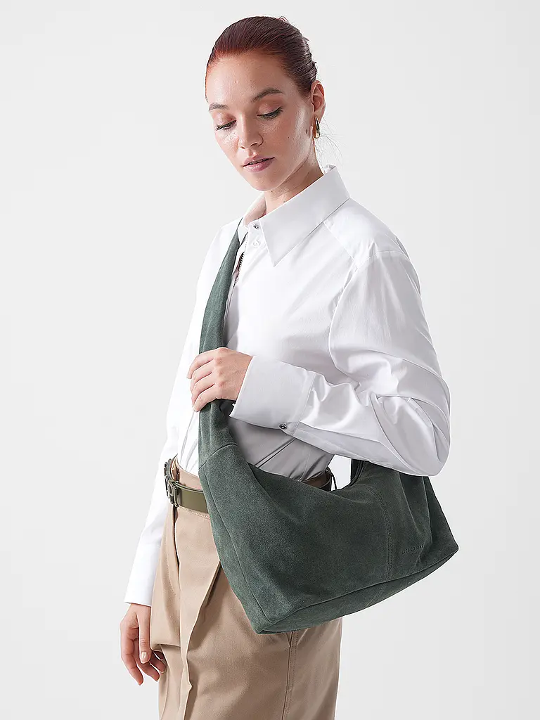 LIEBESKIND BERLIN | Bolso de cuero - Hobo Bag Medium | Oliva