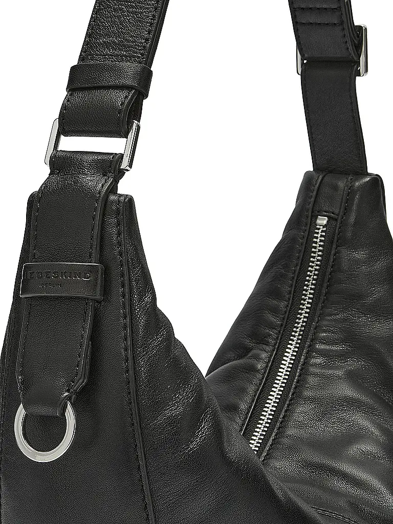 LIEBESKIND BERLIN | Bolso de cuero - Hobo Bag MOON Small | Negro
