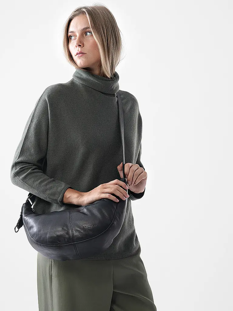 LIEBESKIND BERLIN | Bolso de cuero - Hobo Bag MOON Small | Negro